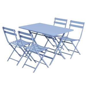 야외 접이식 테이블 테라스 가구 철제 파스텔 세트