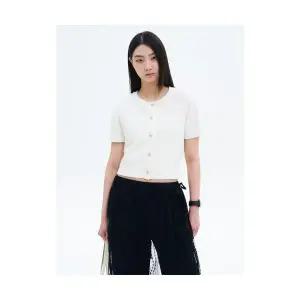 에잇세컨즈 8SECONDS 리본 단추 가디건 아이보리 1725010