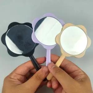 bns 휴대용 미니 손거울 원형 손잡이 거울 WFLIQ1C
