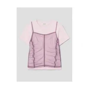 에잇세컨즈 반팔티셔츠 절개 나시 레이어드 반소매 티셔츠 와인 1725000