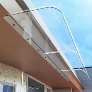처마 차양막 투명 비가림 어닝 발코니 캐노피 테라스 폴리카 설치 루프탑