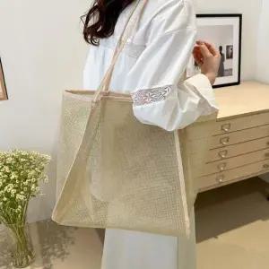 여자 외출 나들이 수영장 비치 그물 망사 숄더백