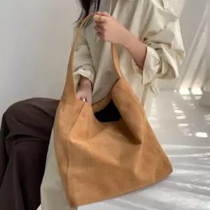 여성 스웨이드 빅사이즈 보부상 가벼운 데일리 에코백 숄더백 가방