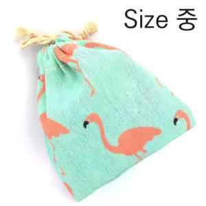 린넨 파우치 홍학 중 정리 선물 포장