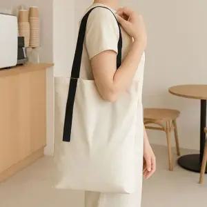 스트랩 커스텀 무지 에코백 휴대용 캔버스 보조가방