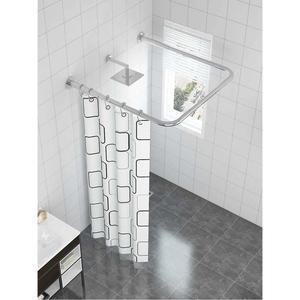 u자형 샤워봉 커튼 세트 파티션 무타공 방수포 욕실