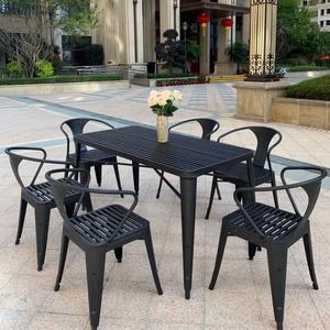 철제 야외 테이블 분위기 테이블의자세트 심플 정원 원형