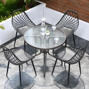 야외테이블 주물 사각 테라스 야외 철제 정원 테이블 원형 세트