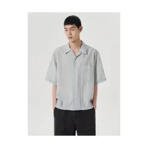 에잇세컨즈 8SECONDS 텐셀 오픈카라 반소매 셔츠 라이트 그린 424565LY7L 1724847