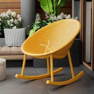 플라스틱 흔들 의자 베란다 옐로우 플라스틱흔들의자