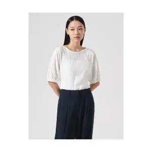 에잇세컨즈 8SECONDS 레이온 퍼프 소매 블라우스 아이보리 354765MQ20 1724836