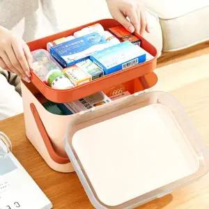 가정용구급함 분리형 2단 비상약상자 소형 핑크