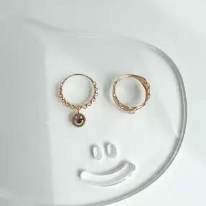 [골드스마일]스마일 딸랑이 키치 반지14k로즈골드17호