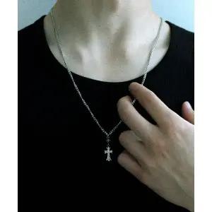 매장정품 NAKEDBLOOD [HANDMADE]Silverdrop Halo Cross Necklace