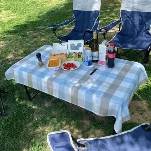2인용 믹스 방수 테이블보 방수 테이블보 체크 pvc 캠핑식탁보