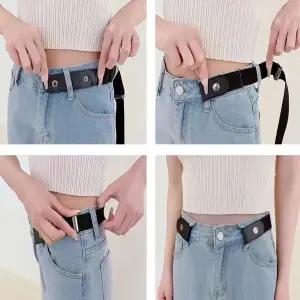 4컬러 밴딩 노버클 히든벨트 여성 남성 벨트