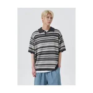 에잇세컨즈 8SECONDS 멀티 스트라이프 카라 니트 풀오버 애쉬 454451LQ24 1724737