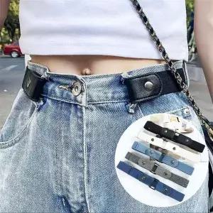 히든 밴딩 노버클 벨트