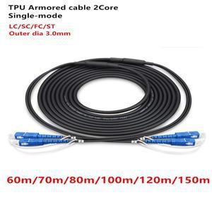 TPU 아머 광섬유 패치코드 2 코어 케이블 3M 호환m 싱글 모드 야외 60m70m80m100m120m150mLC FC SC ST UPC