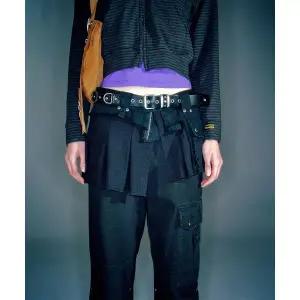 매장정품 VACANT ARCHIVE ARRON LAYERED SKIRT BELT BLACK