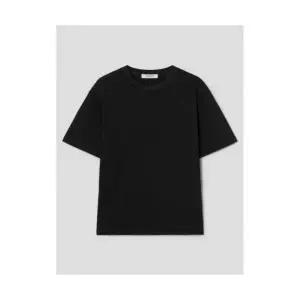 에잇세컨즈 반팔티셔츠 조직감 솔리드 반소매티 블랙 1724671