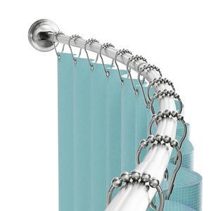 제나 홈 커브드 샤워 커튼봉 드릴 없음 욕실용 50 72인치 조절식 텐션 샤워봉 방청 미끄럼 방지 샤워 공간 추가 새틴 니켈