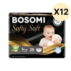 보솜이 유아 특대형 소프트 팬티 기저귀 26개 12팩