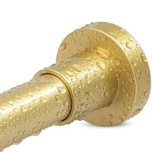 YNL 골드 샤워 커튼봉 32 80인치(2 7 6 6피트) 미끄럼 방지 녹슬지 않음 드릴 스테인리스 스프링 텐션 샤워봉 없음 욕실용 조절식 텐션봉