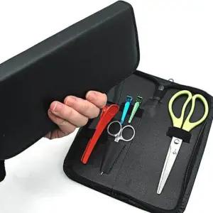 보관케이스 가위 가죽케이스 검정 미용지갑 미용파우치 가위집