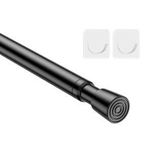 주방 욕실 창문 책장 옷장용 MEXAU 1팩 스프링 텐션 커튼봉 26 39인치 블랙 조절식 스프링봉 연장식 텐션봉