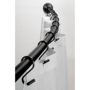 아이디자인 커브드 메탈 샤워 커튼봉 욕조용 조절 가능한 커스터마이징 커튼봉 스톨 옷장 출입구 41 72인치 매트 블랙 79077