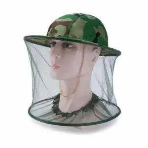 국방색 얼굴보호 망사모자 벌 그물모자 보호모자 양봉 모자 벌초모자