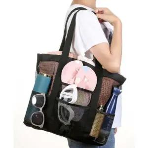 다용도 8포켓 수납력 매쉬 소재 비치 숄더백