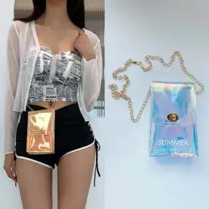 썸머홀로그램투웨이백 체인 여름 여성가방 PVC 미니