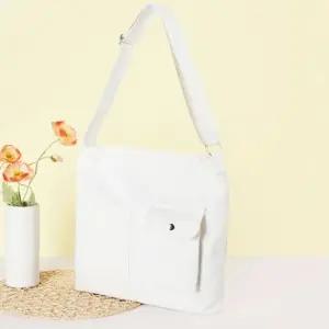 에코백 숄더백 심플 포켓 보조 가방 아이보리
