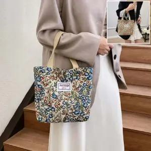 플라워프린트 토트백 에코백 무지 퍼피 호보백 여행 보조 가방 학생 캔버스백