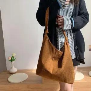 보부상 숄더백 매듭 디테일 코듀로이 가방 무지 여자