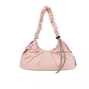 빅 숄더백 여성 셔링스트랩 크로아상백 가방 핑크