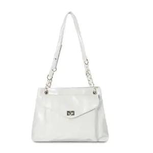 숄더백 체인줄 여성 광택 정장 출근 가방 아이보리