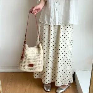 펀칭 휴양지 네트백 니트 그물 여름 뜨개 숄더백