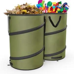 캠핑용 스프리니아 2팩 30갤런 접이식 팝업 쓰레기통 RV - 잔디/잎 정원 가꾸기용 쓰레기장 가방 각