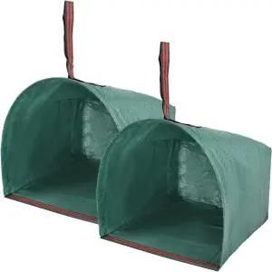 재사용 가능한 정원 쓰레기 봉투 2팩 더스트팬형 야드 잎 수집기 강화된 휴대용 손잡이가 있는 53갤런