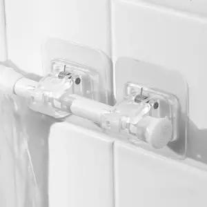 투명 압축 커튼 봉 고정 걸이 브라켓 2P M10574