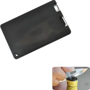 생존 도구 다기능 캠핑 포크 카드 나이프와 계량 자 및 병따개 4-in-1 포켓 키트