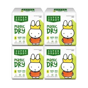 슈퍼대디 미피 매직드라이 팬티 기저귀 4팩 빅형, 80매