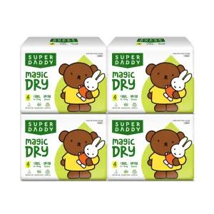 슈퍼대디 미피 매직드라이 팬티 기저귀 4팩 대형, 104매