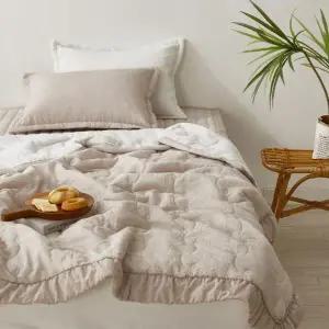 [하프클럽/셀러허브]라움베딩 멜라 스노우리플 누비이불 베개세트 SS