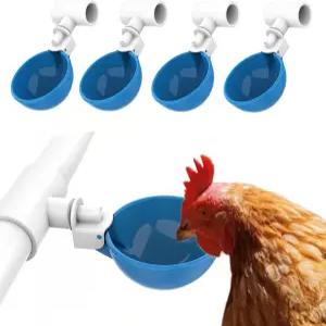 릴클럭커 대형 자동 치킨 워터러 컵과 1/2인치 PVC 티 - 급수기 병아리 오리 거위 튀르키예 및 토끼에게