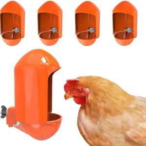 발아 방지 커버가 있는 대형 치킨 워터러 컵 자동 병아리 오리 거위 튀르키예 토끼에게 적합한 가금류 5팩