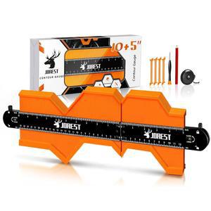 JOREST 연결 가능한 윤곽 게이지 10 5인치 남성을 위한 선물 아이디어 아빠 핸디맨 남편 잠금 장치가 있는 모양 프로파일 복제기 각도 측정 도구 템플릿 타일 바닥재 스크라이브 엣지